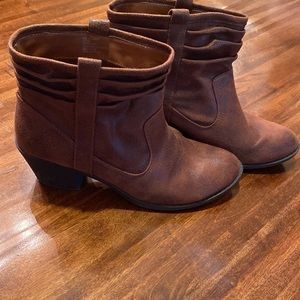 Brown vegan booties